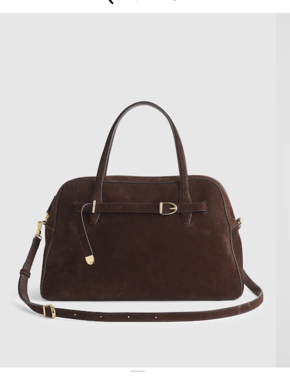 NEW Madewell Suede Large Belted Satchel Bag in Dark Carob Brown NW380 $258